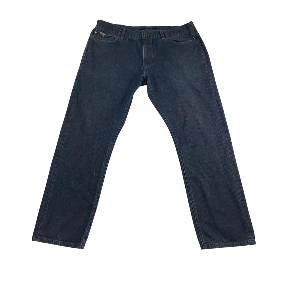 Sean John Mens Dark Wash Straight Leg Denim Jeans Blue Size 40 Zipper Pockets